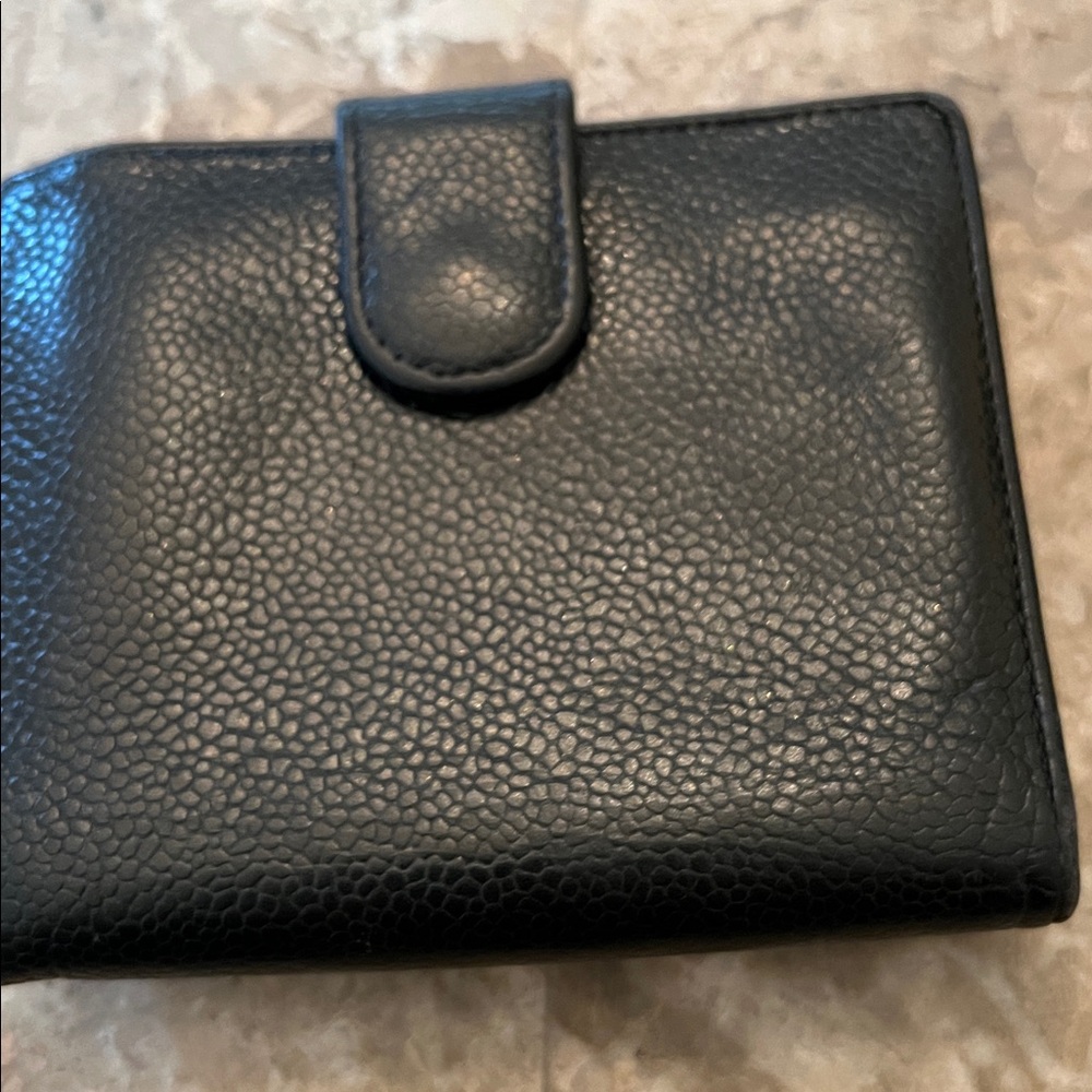 CHANEL Black Textured Leather Wallet GUC see all photos! - Picture 2 of 16